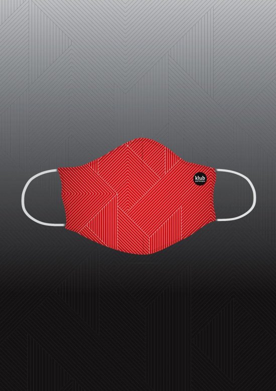 Rúško červené .klub pod lampou