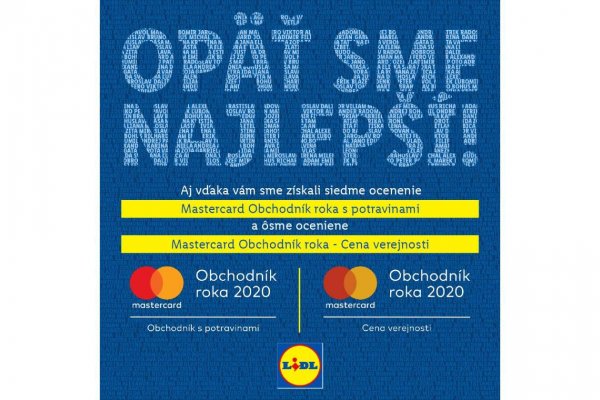 Lidl aj tento rok obhájil ocenenie Mastercard Obchodník roka