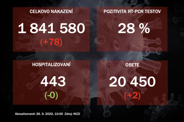 Koronavírus ONLINE: PCR testy v nedeľu odhalili 78 pozitívnych