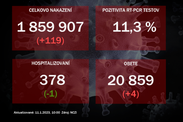 Koronavírus ONLINE: PCR testy v utorok potvrdili 119 pozitívnych