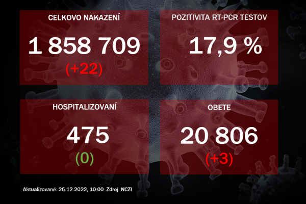 Koronavírus ONLINE: PCR testy potvrdili v nedeľu 22 pozitívnych