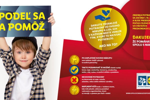 Lidl: Najväčšia zbierka doteraz podporila núdznych potravinami v hodnote viac ako 200 000